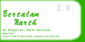 bertalan marth business card